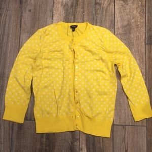 Nordstrom Rack Yellow Polka Dot Cardigan - Small
